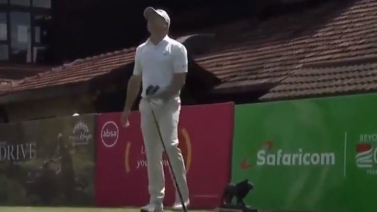 Jamie Donaldson drive hits tree and goes BACKWARDS in European Tour event